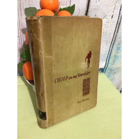 Vintage Other - 1960 Hardback Chimp On My Shoulder By Bill Wesley First Edition 🍒💕